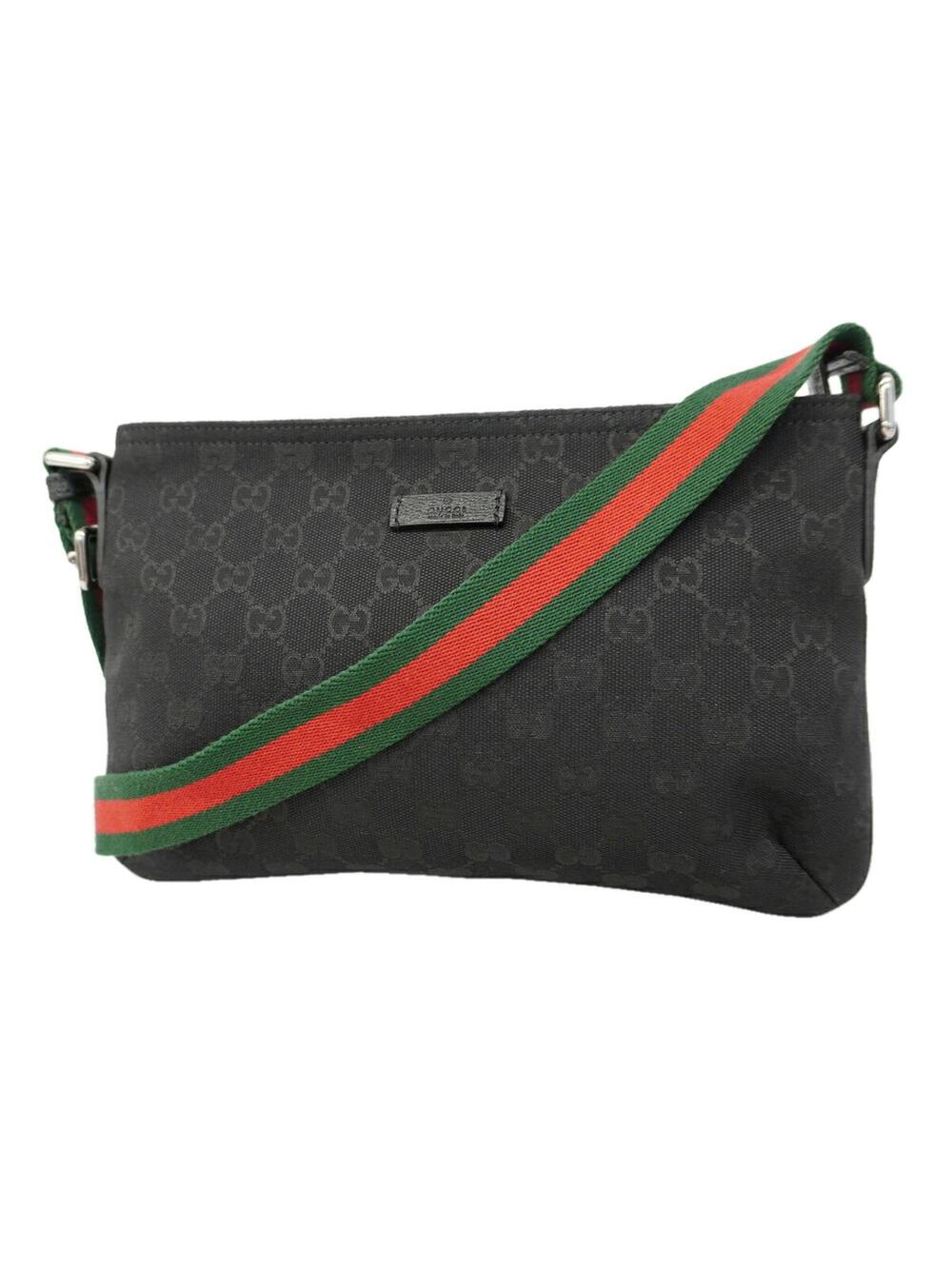 Gucci Web Strap Messenger Bag Gg Canvas #341511G79B